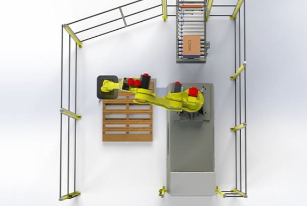 Space Saving Robotic Cell