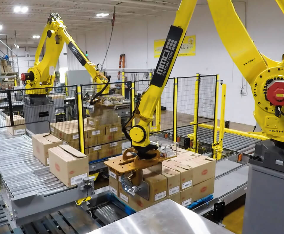 Robotic Case Palletizing with a Fanuc robotic palletizer